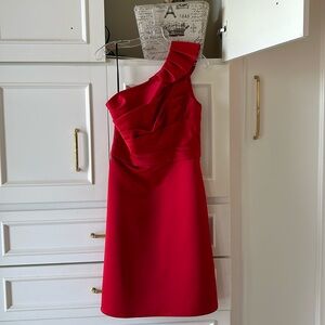 Formal one shoulder red dress